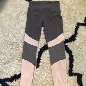 Athleta pink and gray leggings